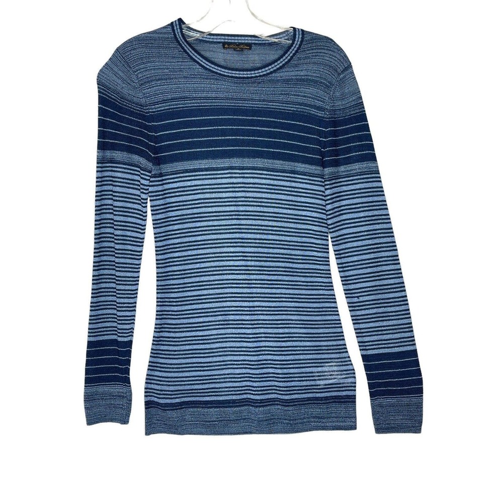 Brooks Brothers Blue Striped Long Sleeve Knit Top